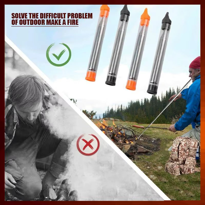 Blow Fire Tube Mouth Blowpipe Collapsible High Effective Tiny Outdoor Beach Garden Tool Camping Equipment Blowing Fire Stick