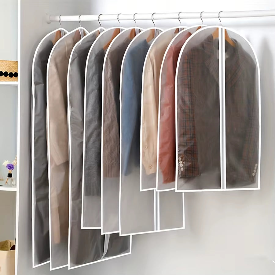5Pcs Transparent Thickened Garment Protection Bags Home Wardrobe Clothes Storage and Protective Bags Suit and Coat Hanging Bags