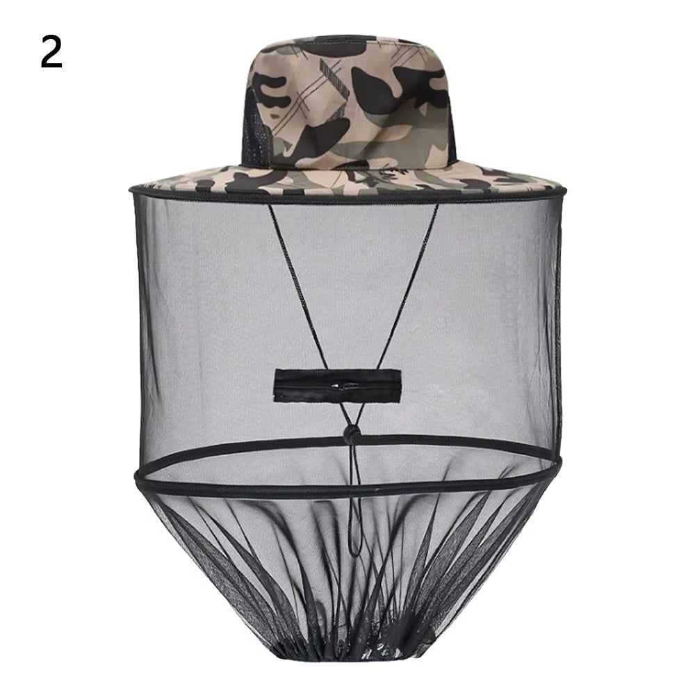 Mosquito Hat with Hidden Net Mesh Repellent Insect Bee Protection Men Women Outdoor Sunscreen Fishing Cap