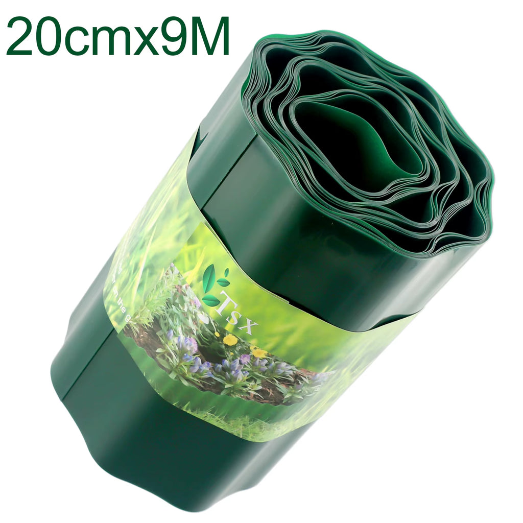 Imitation Stone PP Plastic Garden Grass Lawn Edge Border Fence Path Flexible Lawn Edging Border Garden Ground Fence