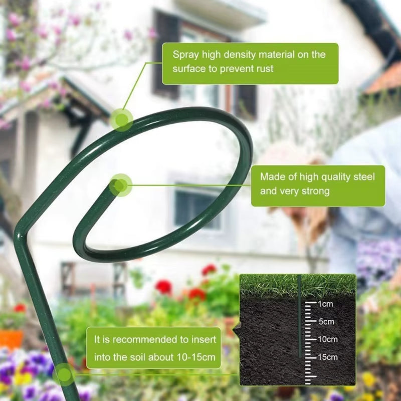 Garden Support Stake Ring Metal Garden Plant Supports Single Stem Shrub Holder G32A