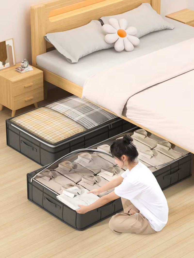 1PC Large Clothes Storage Bag under Bed Foldable Quilt Clothes Storage Bag Doggy Bag Bedroom Dormitory Organizer Bag