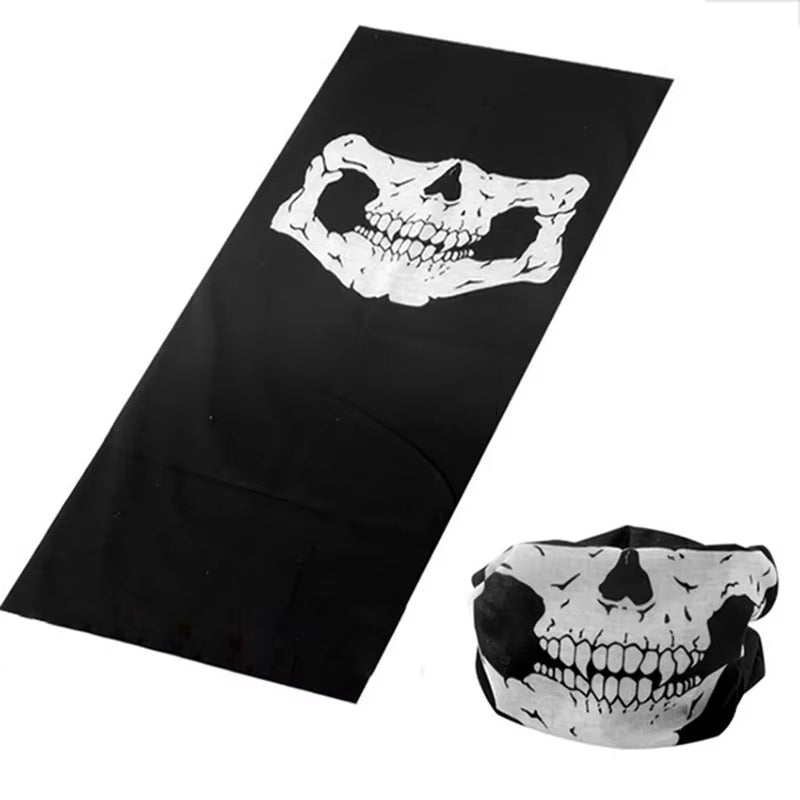 1Pc Motorcycle Scarf Face Mask Shield Skull Ghost Face Riding Balaclava Outdoor Winter Warm Bike Head Face Mask Shield