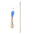 Fashion Cat Wand Toy, Natural Wooden Cat Teaser Wand for Cat, Interactive Elastic String Cat Stick Pole Toy for Indoor Cats