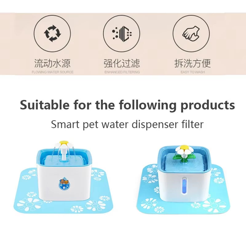 Replacement Activated Carbon Filter for Cat Water Drinking Fountain Replaced Filters Flower Pet Dog Square Fountain Dispenser