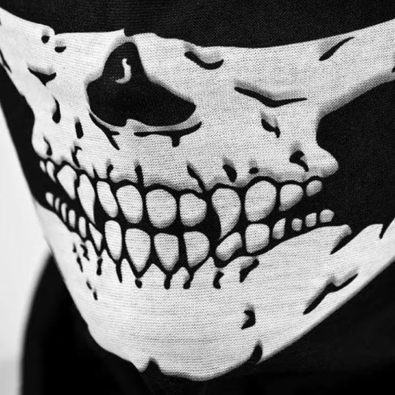 1Pc Motorcycle Scarf Face Mask Shield Skull Ghost Face Riding Balaclava Outdoor Winter Warm Bike Head Face Mask Shield