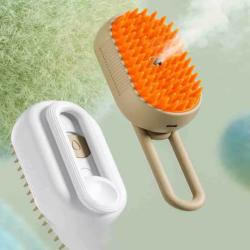 Cat Dog Pet Spray Massage Brush One Button Steam Spray Folding Rotatable Floating Hair Bath Hair Removal Brush Comb