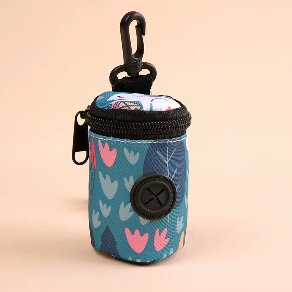 Hangable Dog Poop Bag Dispenser Zipper Portable Waste Bag Holder Cute Dogs Walking Accessory Garbage Bags Organizer Pet Supplies