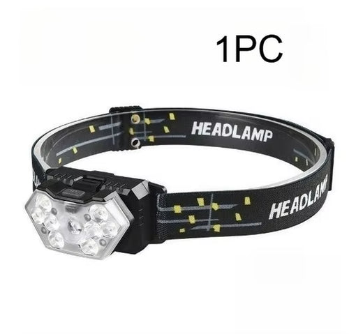 9-LED High-Brightness Headlamp, Motion Sensor Headlamp, Portable Fishing and Camping Outdoor Headlamp, Work Flashlight
