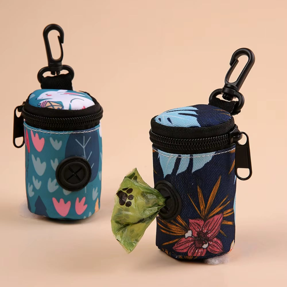 Hangable Dog Poop Bag Dispenser Zipper Portable Waste Bag Holder Cute Dogs Walking Accessory Garbage Bags Organizer Pet Supplies