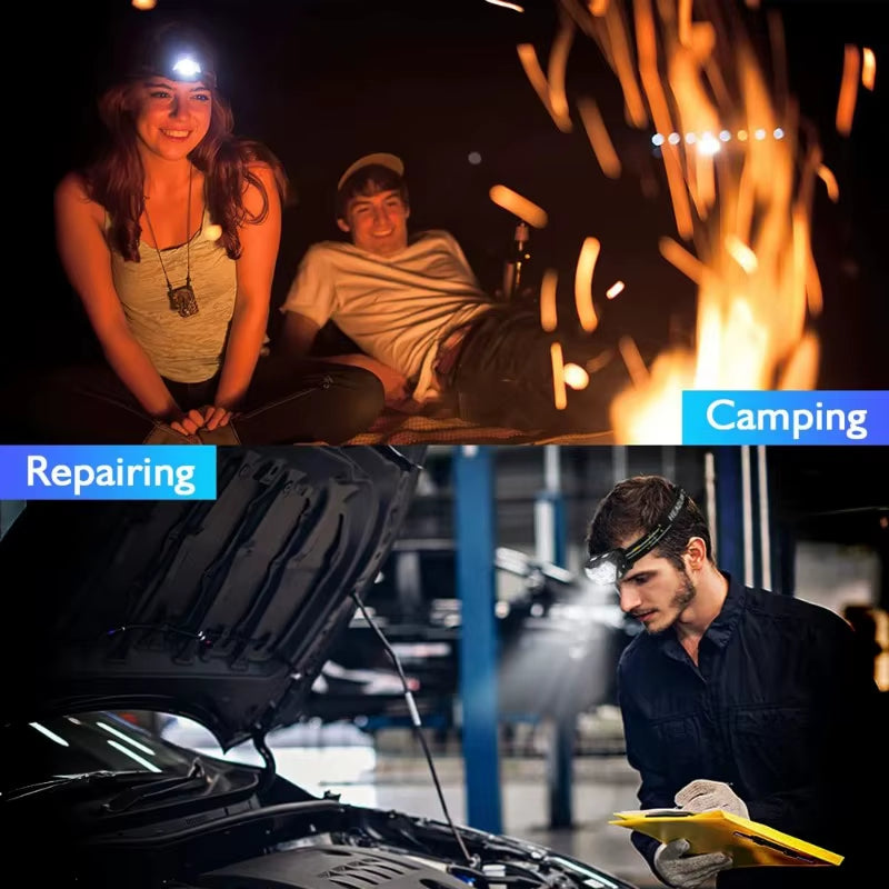 9-LED High-Brightness Headlamp, Motion Sensor Headlamp, Portable Fishing and Camping Outdoor Headlamp, Work Flashlight