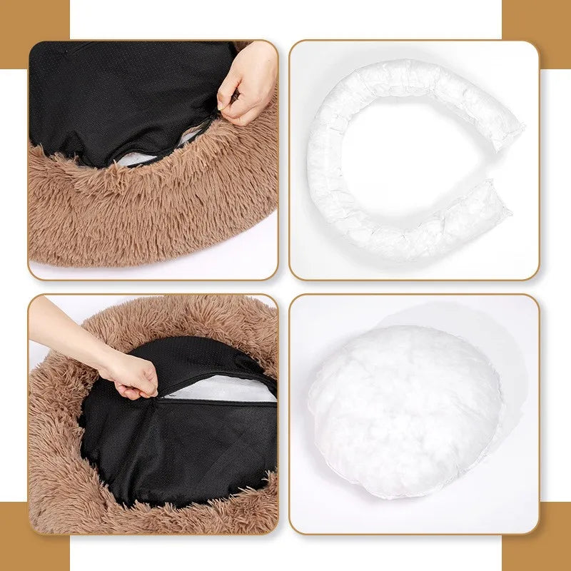 Pet Dog Bed Comfortable Donut Cuddler round Dog Kennel Ultra Soft Washable Dog and Cat Cushion Bed Winter Warm Sofa Hot Sell