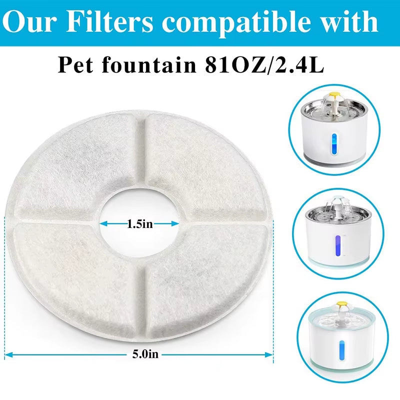 Replacement Activated Carbon Filter for Cat Water Drinking Fountain Replaced Filters Flower for Pet Dog round Fountain Dispenser