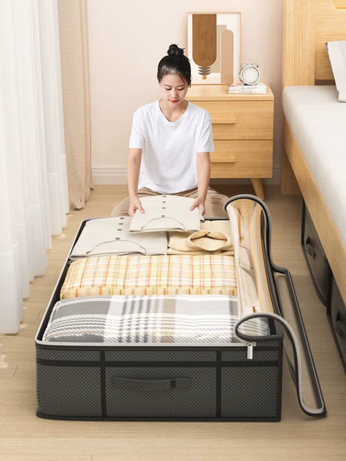 1PC Large Clothes Storage Bag under Bed Foldable Quilt Clothes Storage Bag Doggy Bag Bedroom Dormitory Organizer Bag