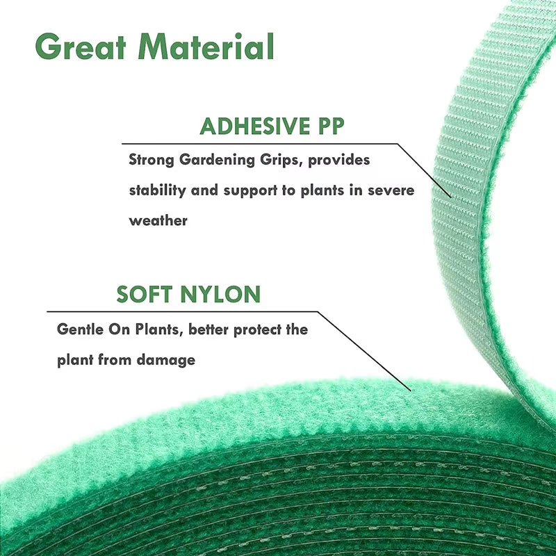 10M/5M/2M Green Garden Twine Plant Ties Nylon Plant Bandage Garden Hook Loop Bamboo Cane Wrap Support Garden Accessories