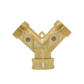 Brass 2-Way Garden Tap Water Splitter 3/4 Y Irrigation Valve Quick Connector Garden Hose Faucet Adapter 1 Set