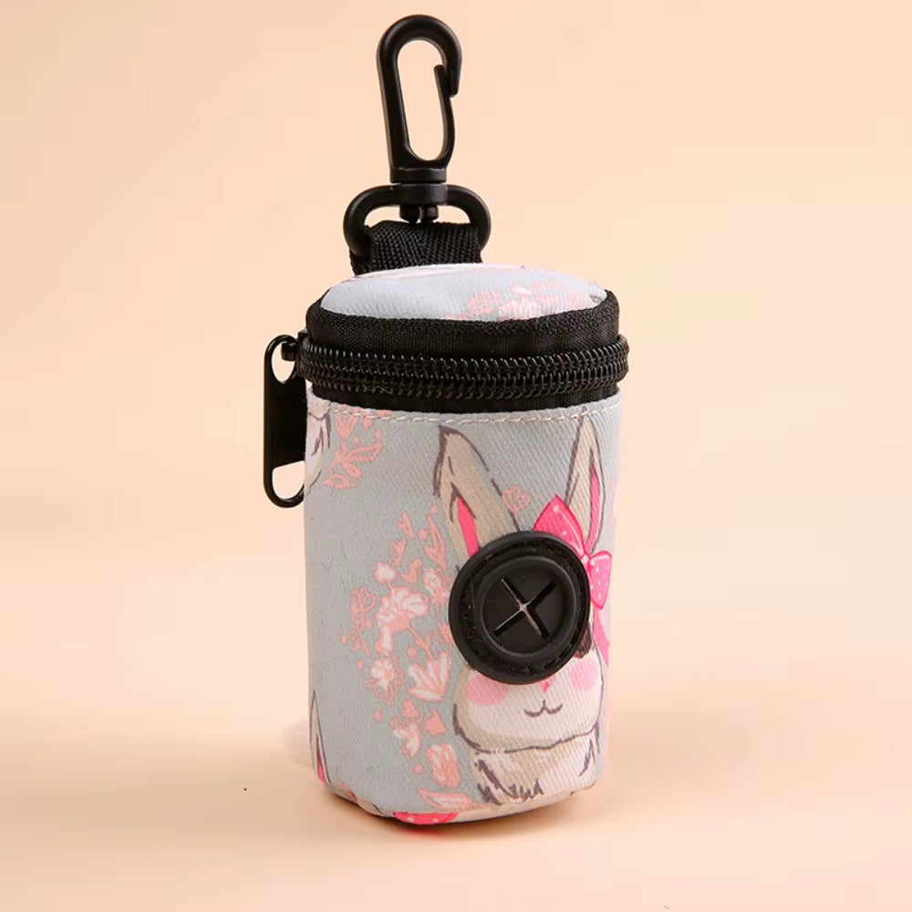 Hangable Dog Poop Bag Dispenser Zipper Portable Waste Bag Holder Cute Dogs Walking Accessory Garbage Bags Organizer Pet Supplies