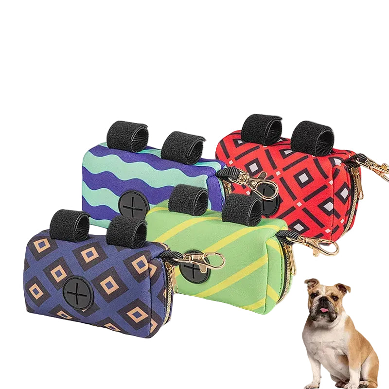 KOMMILIEF Portable Dog Poop Bags Dispenser Poop Waste Bag for Dogs Diving Cloth Garbage Bag Storage Bag Gift a Roll Garbage Bag