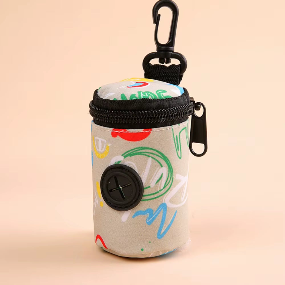 Hangable Dog Poop Bag Dispenser Zipper Portable Waste Bag Holder Cute Dogs Walking Accessory Garbage Bags Organizer Pet Supplies
