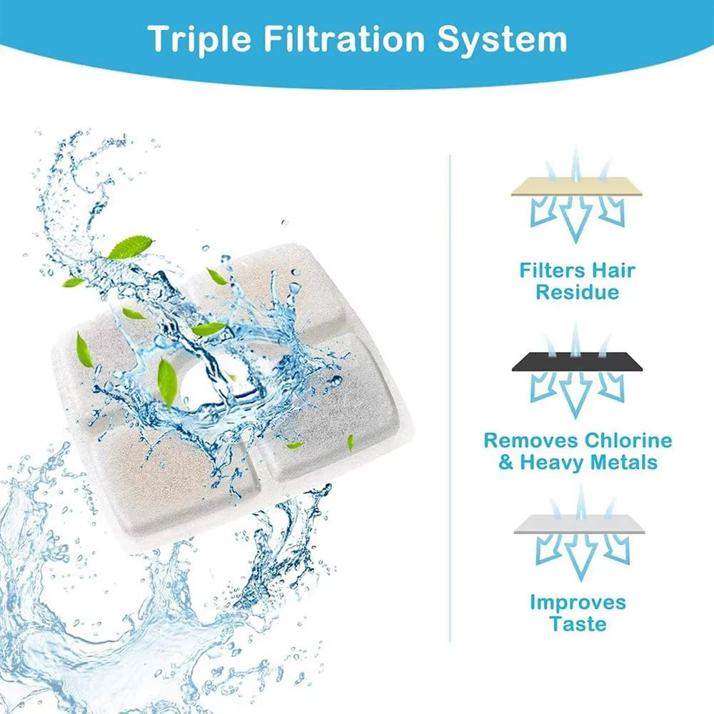 Replacement Activated Carbon Filter for Cat Water Drinking Fountain Replaced Filters Flower Pet Dog Square Fountain Dispenser