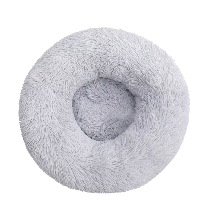 Long Plush round Pet Bed for Dogs and Cats, Winter Dog Mat, Pet Supplies