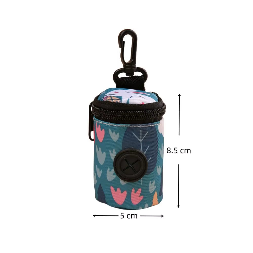 Hangable Dog Poop Bag Dispenser Zipper Portable Waste Bag Holder Cute Dogs Walking Accessory Garbage Bags Organizer Pet Supplies