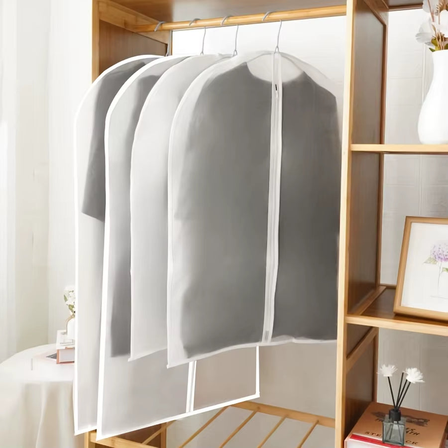 5Pcs Transparent Thickened Garment Protection Bags Home Wardrobe Clothes Storage and Protective Bags Suit and Coat Hanging Bags