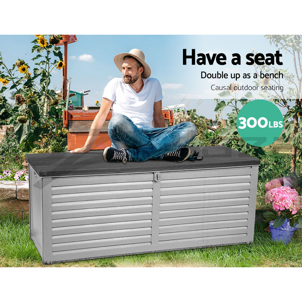 Gardeon Outdoor Storage Box Container Lockable Indoor Toy Tools Shed Garden