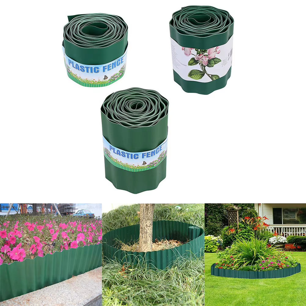Imitation Stone PP Plastic Garden Grass Lawn Edge Border Fence Path Flexible Lawn Edging Border Garden Ground Fence