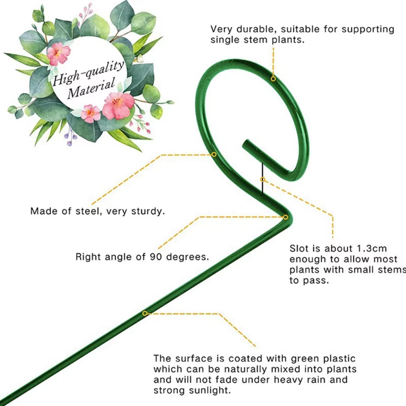 Garden Support Stake Ring Metal Garden Plant Supports Single Stem Shrub Holder G32A