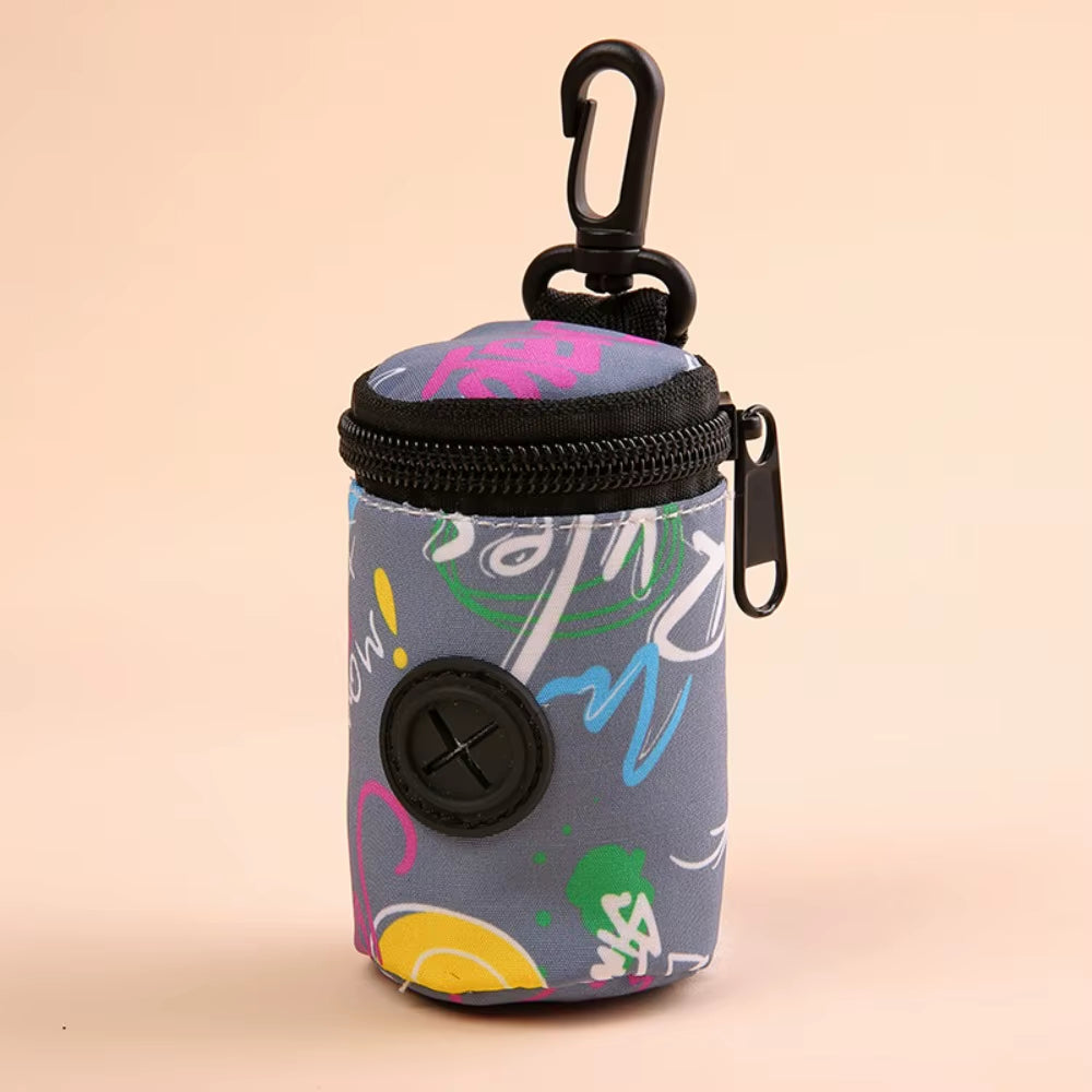 Hangable Dog Poop Bag Dispenser Zipper Portable Waste Bag Holder Cute Dogs Walking Accessory Garbage Bags Organizer Pet Supplies