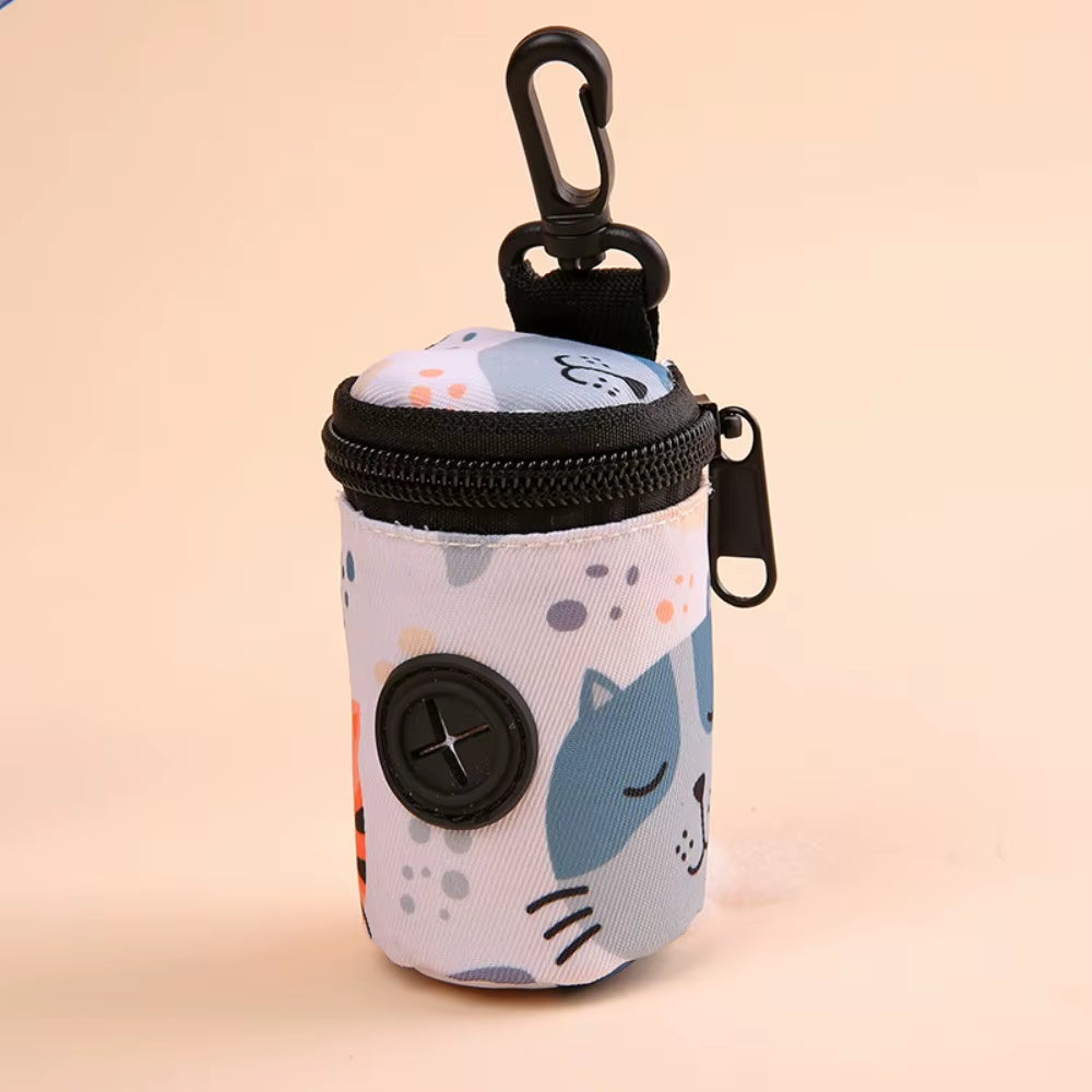 Hangable Dog Poop Bag Dispenser Zipper Portable Waste Bag Holder Cute Dogs Walking Accessory Garbage Bags Organizer Pet Supplies