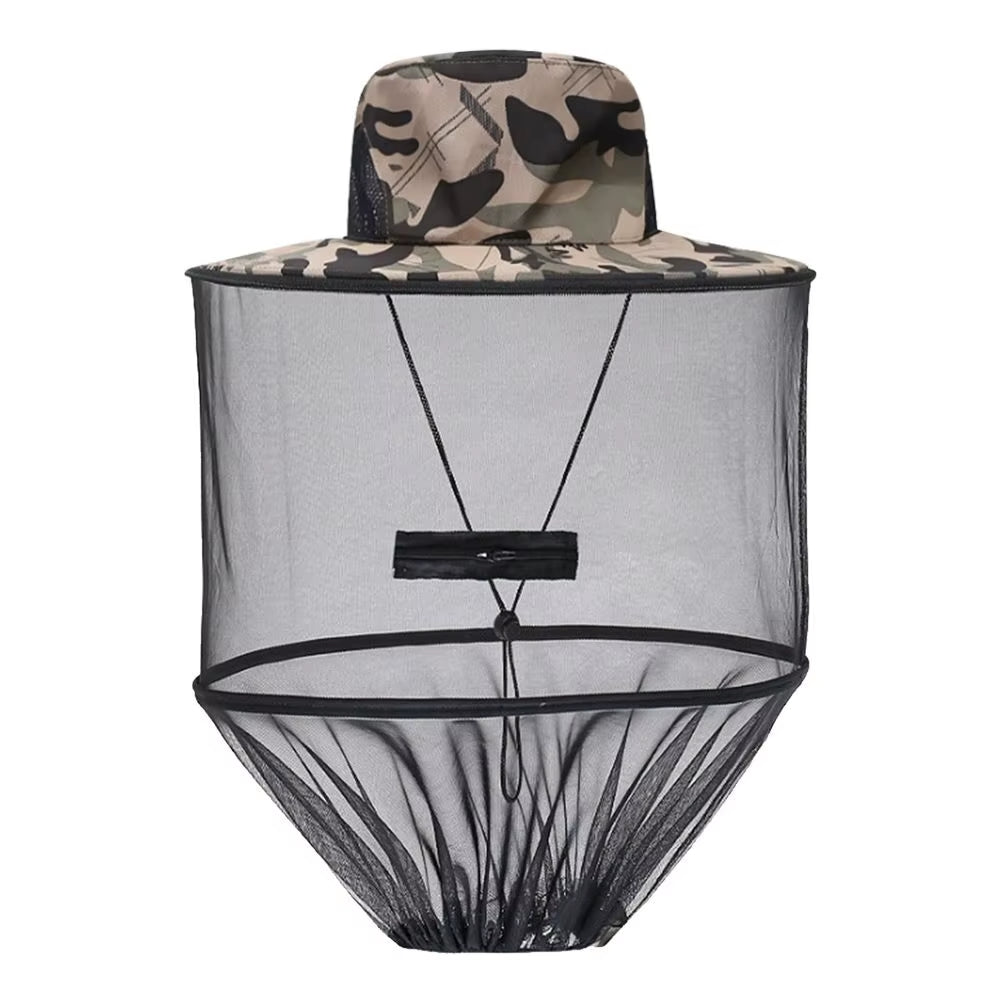 Mosquito Hat with Hidden Net Mesh Repellent Insect Bee Protection Men Women Outdoor Sunscreen Fishing Cap