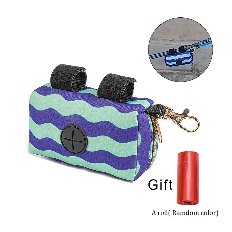 KOMMILIEF Portable Dog Poop Bags Dispenser Poop Waste Bag for Dogs Diving Cloth Garbage Bag Storage Bag Gift a Roll Garbage Bag